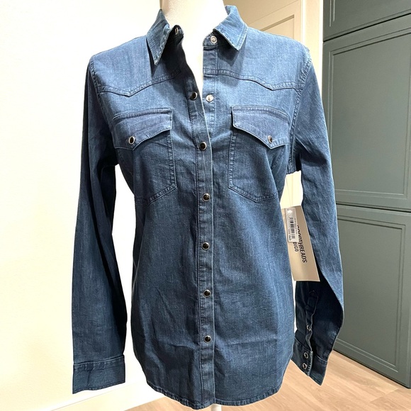 New Goodthreads Denim Button Down Long-Sleeve Shirt - Picture 7 of 10